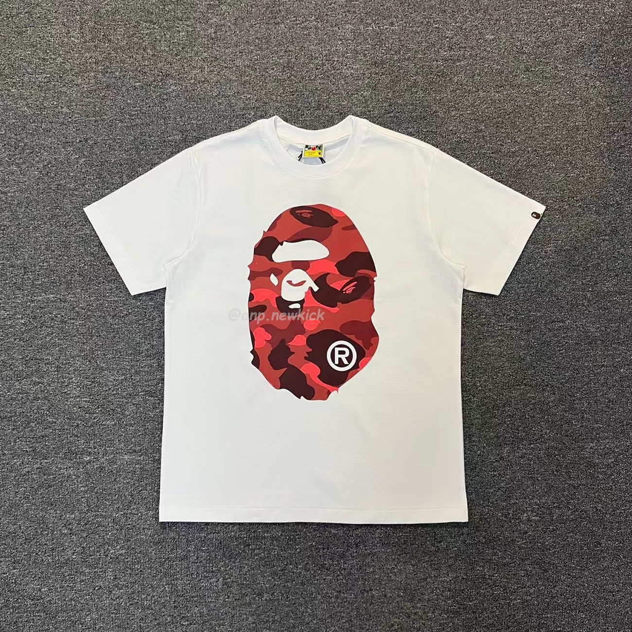 Bape Color Camo Big Ape Head Tee White Black White Green (3) - newkick.app